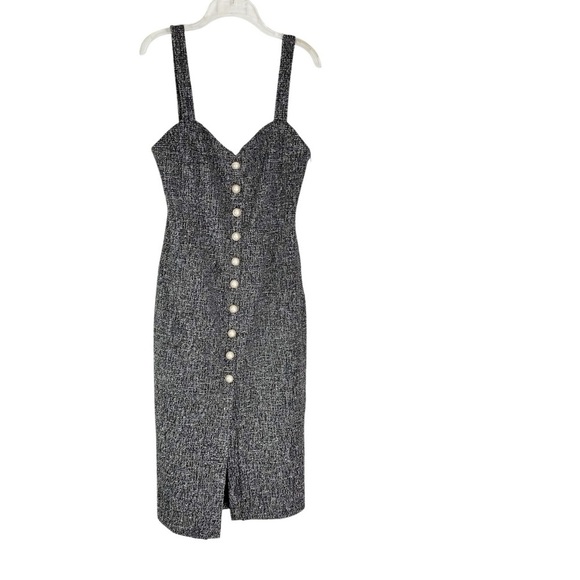 NWT REVOLVE Lovers + Friends Wolfe Tweed Midi Dress with Pearl Buttons Size L - Picture 4 of 12